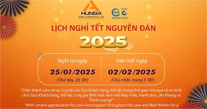 THÔNG BÁO LỊCH NGHỈ TẾT NGUYÊN ĐÁN 2025